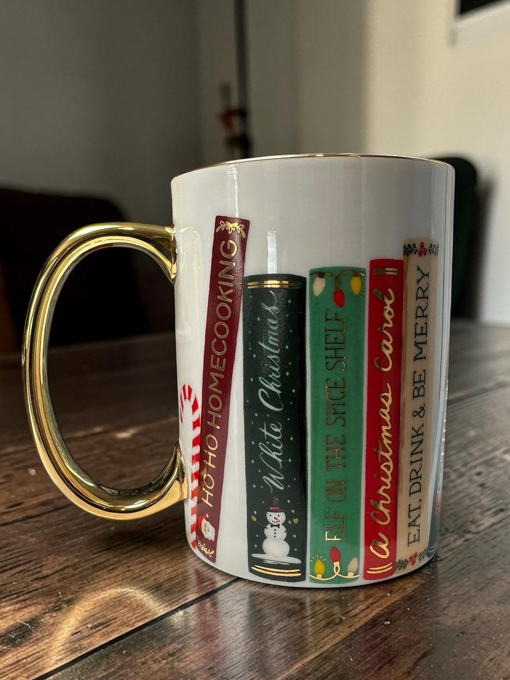Rifle Paper Co Anthropologie Book Club Christmas Porcelain Mug Coffee Cup